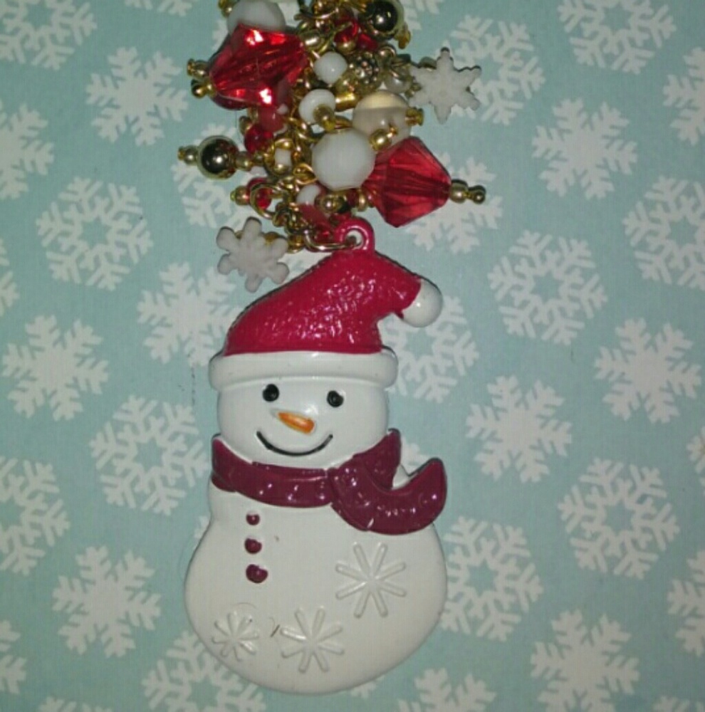Handmade Christmas Snowman Handbag Charm